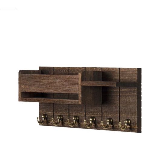 Wandhaken - Handtuchhaken - Wandmontierter Schlüsselhaken mit 6 Haken, 30 cm, dekoratives Wandregal, geeignet für Küche, Bad und Wohnzimmer