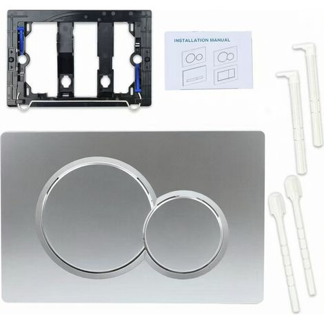 Plaque de commande argent mat pour toilette suspendue Geberit Sigma01 UP300, kit complet accessoires d’installation