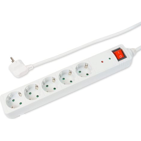 Bloc multiprise 5 Prises avec parasurtenseur et Interrupteur MD512 (1/2)