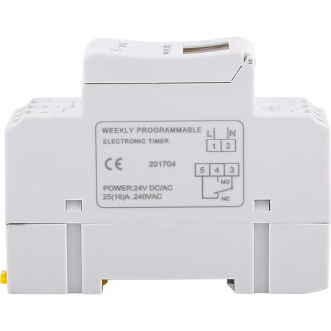Programmierbarer Wochenzeitschalter mit LCD-Anzeige, elektronisches Relais mit 16 Ein-/8 Aus-Positionen, 24V AC/DC-Zeitschaltuhr