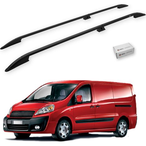 TURTLE kompatibel mit Fiat Scudo (Mk2) 2006-2016 / Lange Version Dachreling Crown Schwarz (1/5)