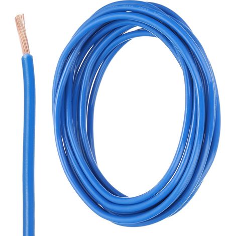10 Pieds Fil Electrique Isolé Cuivre Toronné 12 AWG Câble De Connexion THHN Fil Pour Sonnette, Industriel, Câblage Remorque, Classé 600 Volts, Bleu (1/5)