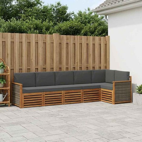 vidaXL Ecksofa Set mit Kissen 5 pcs Natur und Anthrazit (1/5)