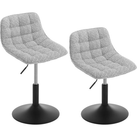 WOLTU Set of 2 Chenille Upholstered Swivel Dining Chair, Grey (1/5)