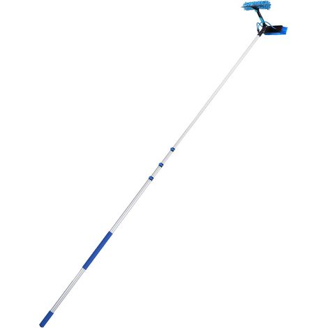 Kit de nettoyage pour panneaux solaires, perche télescopique en aluminium de 6,06 m, brosse rotative à 180°, distributeur de savon, lavage vitres et toitures (1/5)
