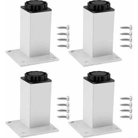 Pièce de pieds de meubles réglables en alliage d'aluminium pieds de table pieds de rechange en tube carré (1/4)