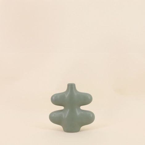 Vase forme organique vert, H20cm (1/5)