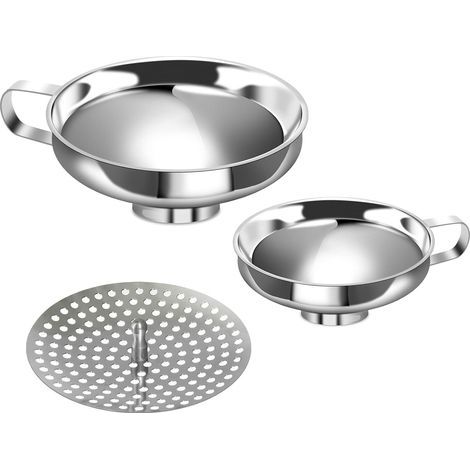 Ensemble d'entonnoirs de mise en conserve en acier inoxydable, entonnoir à large ouverture pour bocaux en verre, lot de 2 (1/4)