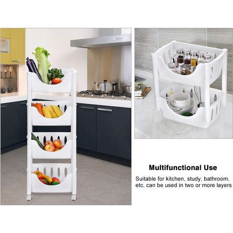 Robustes und stabiles 4-stöckiges Metallregal, ideal für Küche, Wohnzimmer oder Garage, vielseitige Abmessungen, einfache Montage, elegante schwarze Oberfläche. (1/5)