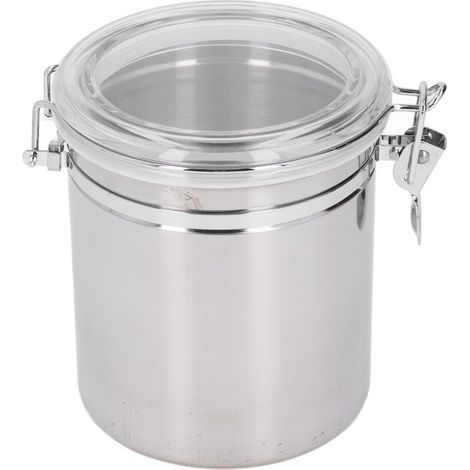 Barattolo per caffè/farina in acciaio inox GEERYZHE con coperchio. Pratico e versatile, ideale per conservare biscotti, tè, caffè e spezie (grande capacità, 1600 ml). (1/5)