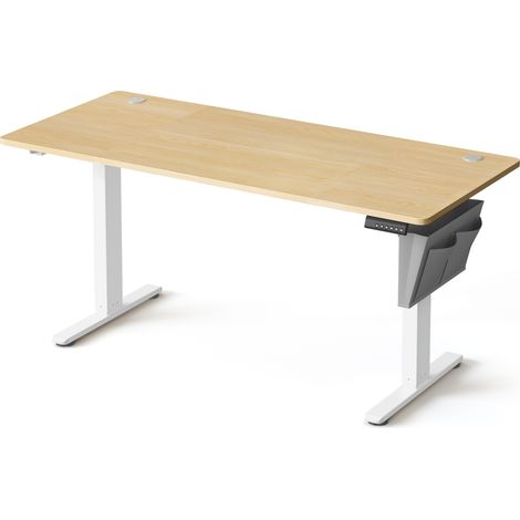 Songmics – Bureau électrique assis-debout réglable en hauteur 70 x 160 cm – 4 hauteurs mémorisables – Cadre acier silencieux – Pochette de rangement