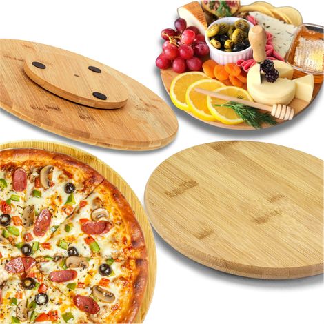 TAGLIERE PER PIZZA ROTANTE IN BAMBÙ 35 PREMIUM