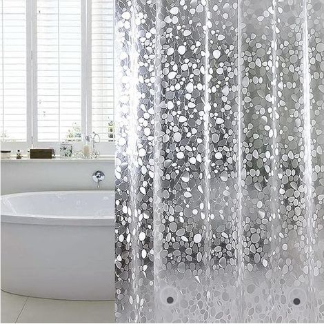 Rideau de douche anti-moisissure 180x200 cm, rideau de douche imperméable et translucide pour baignoire et salle de bain (1/5)