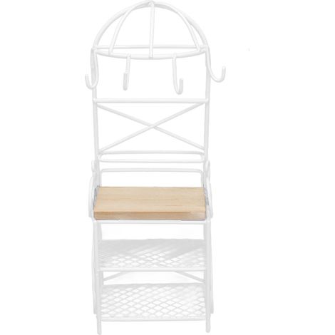 Présentoir de rangement miniature à l'échelle 1:12, étagère à pain pour mini poupée, accessoires de cuisine pour maison de poupée, blanc (1/5)