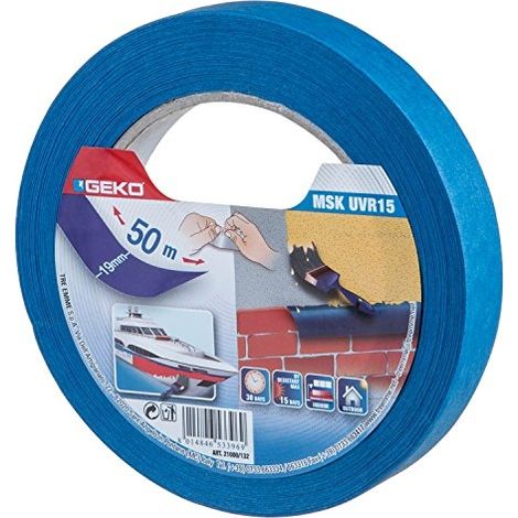 GEKO ADHÉSIF DE MASQUAGE 25MMX50M BLEU 15 JOURS