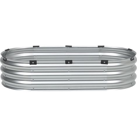 Mophorn Hochbeet aus Metall, 4 x 2 x 1 Fuß, verzinkter Pflanzkasten für den Außenbereich mit offenem Boden – ideal für den Anbau von Gemüse, Blumen, Kräutern und Sukkulenten, Silber