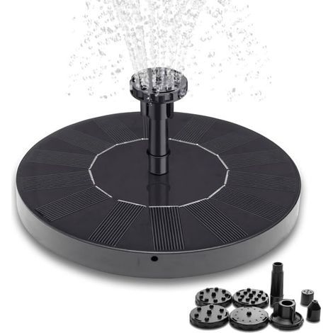 [RM] Fontaine - Fontaine solaire / Fontaine à eau à cellule solaire - 16 cm Noir (1/5)