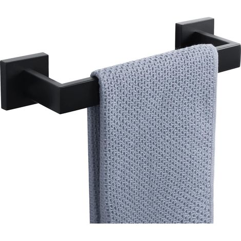Porte-Serviettes de Salle de Bain, Porte-Serviette Murale Porte-Serviettes 30CM, Finition Noire Matte en Acier Inoxydable, EGYT030-B (1/5)