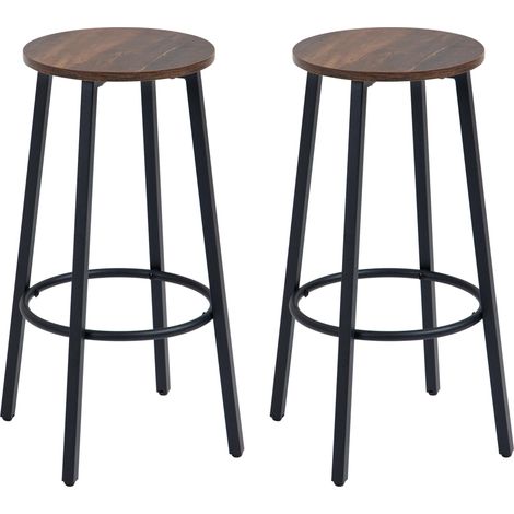 Lot de 2 tabourets de bar, structure en métal 42 x 42 x 65 cm (1/5)