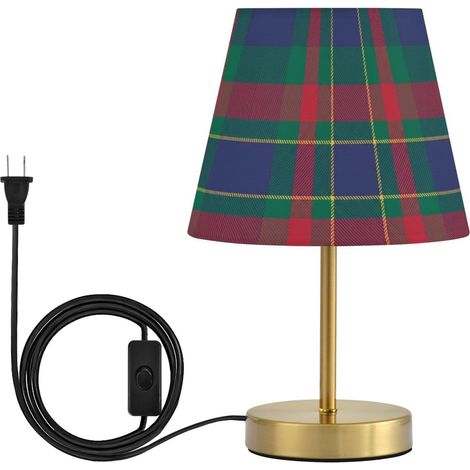 GuoChe Lampe de table Noël à carreaux bleu marine, vert, rouge, 3 (1/5)