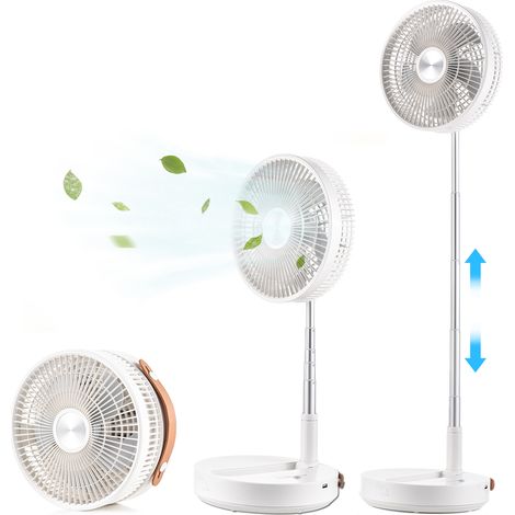 Ventilatore da tavolo oscillante portatile P2000 con batteria ricaricabile da 10800 mAh, porta Type-C e telecomando. (1/4)