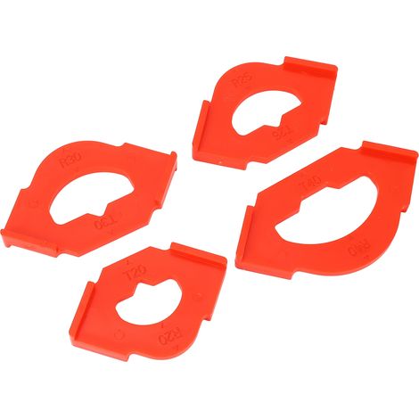 Gabarit de coupe d'angle en 4 pièces R20 T20 R25 T25 R30 T30 R40 T40, gabarit de positionnement rapide pour défonceuse, pour le travail du bois (1/5)