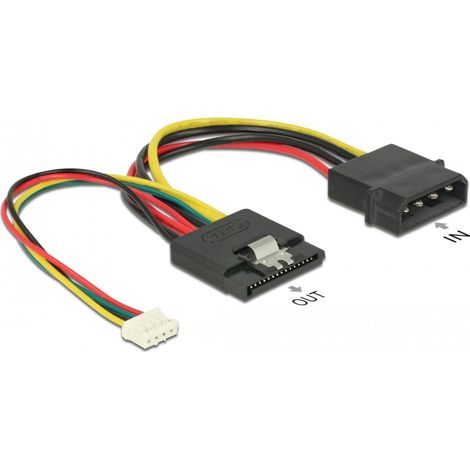 Delock Cable de alimentaciÃ³n SATA de 15 contactos hembra  Molex de 4 contactos macho + alimentaciÃ³n de 4 contactos