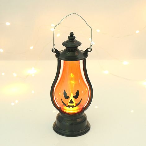 Lanternes décoratives d'Halloween : lanternes citrouilles, bougies LED, bougies scintillantes sans flamme, décorations de jardin d'Halloween (1/5)