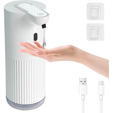 Distributeur Savon Automatique, Distributeur Savon Liquide, Blanc (1/5)
