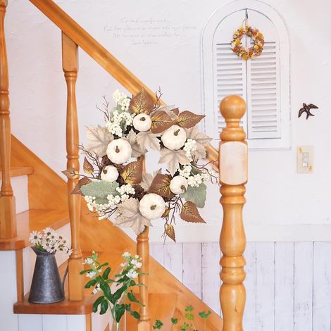 Couronnes d'automne Moisson - Couronne Porte Automnale - Décoration (1/4)