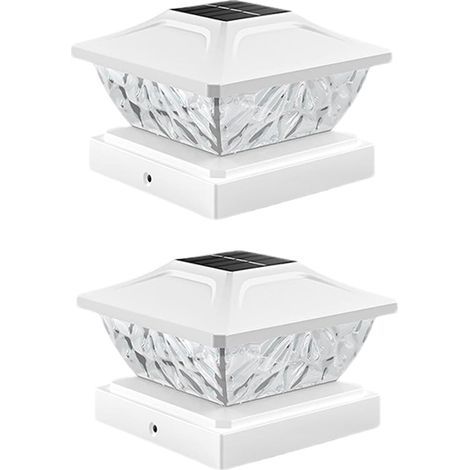 Fence Lights, Solar Post Lamps, Waterproof LED, Double Lighting Modes, Outdoor Lights for Gates Gardens Patios Landscapes Pathways Use, 5.83x5.83x3.7 Inches 2 Pieces (1/5)