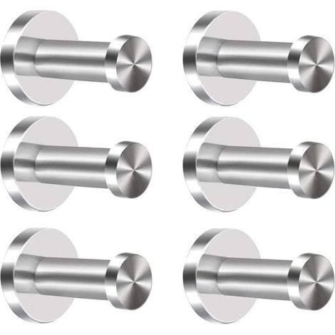 Set di 6 ganci appendiabiti da parete in acciaio inossidabile, ganci per accappatoi e asciugamani, ganci per bagno per accappatoi, asciugamani, camera da letto, cucina