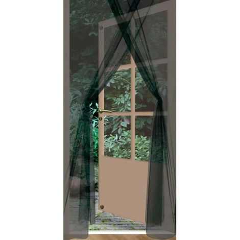 Well Home Lot de 2 Moustiquaires en Polyester Noir avec Bande Velcro - Taille 75x220cm (1/5)