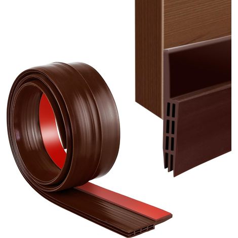 Joint de porte - Joint de porte, étanche, antibruit, anti-insectes, isolation thermique, facile à installer (marron) 1 m