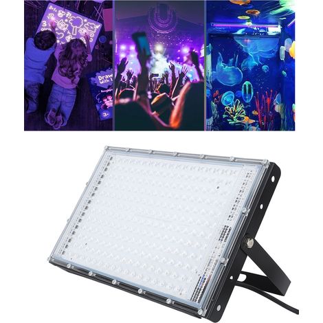 Projecteur UV, lampe UV extérieure haute puissance étanche IP66 de 395 nm pour le durcissement d'adhésifs UV, lumières de fête, lumières de scène, peinture de durcissement de résine adhésive UV (norme (1/5)