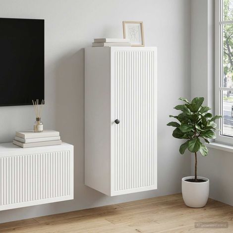 vidaXL Mobiletto a muro Bianco 33 x 34,5 x 90 cm Legno ingegnerizzato (1/5)