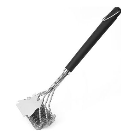 Brosse et grattoir pour barbecue - Brosse sûre pour barbecue - Nettoyant pour barbecue en acier inoxydable - Accessoires sûrs pour barbecues en porcelaine/gaz/charbon Weber (1/2)