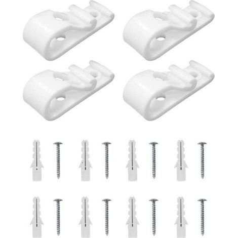 Cordon Chaînette en Plastique pour Stores Enrouleurs Romains Verticaux – Clip de Sécurité Enfant Type P avec Vis et Poteaux (Blanc) (1/5)