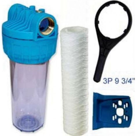 Filtro agua 1" cartucho 9 3/4" hidrowater llave soporte prev