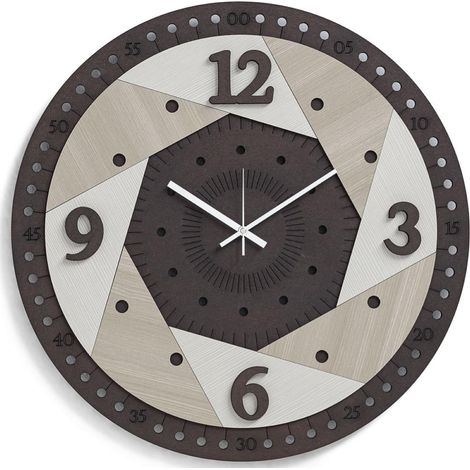 Orologio da parete rotondo in legno laminato D30cm RSN - Ottagono