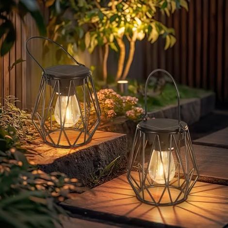 Lanterne Suspendue Solaire Ketom, Extérieur, Vintage, 6-8h Charge, 10-12h Lumière, Patio, Jardin, Balcon (1/5)