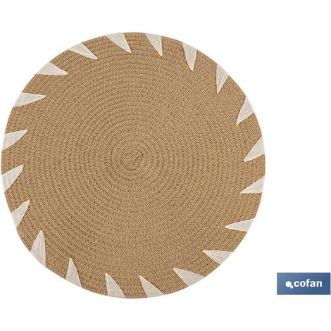 Pack de 6 sous-assiettes rondes couleur naturelle 38 cm (1/4)