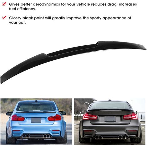 Fahrzeugmodifikation: Heckflügel im M4-Stil für BMW 3er F30 (2013-2019), glänzend schwarz (übergroß). (1/5)