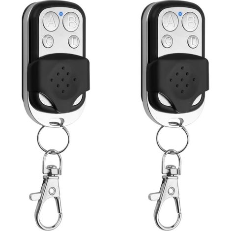 Télécommande Portail - 2 Pièces - Plastique - Code Fixe 433,92 MHz - Garage et Voiture - Noir (1/5)