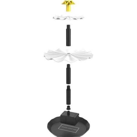 Pompe solaire d'extérieur 2 5 W pour fontaines, comprend 9 têtes de buse pour un débit d'eau personnalisé, étanchéité IP68 (1/4)