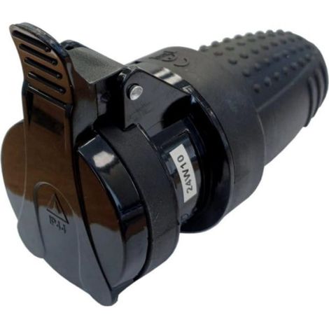 Gummisteckdose 2P+Z IP44 250V 16 A 3680W 50Hz mit Klappe 24017