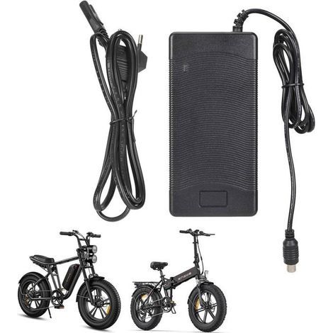 Laddare – Kompatibel med ENGWE EP-2Pro/Engine Pro elcyklar/skotrar, 54.6V 2A laddare, 48V litiumjonbatteri, snabbladdning, automatisk avstängning. (1/5)