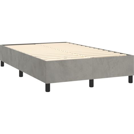 Rete a doghe su gambe giroletto 120x200 cm tessuto velluto grigio chiaro TDL0207202