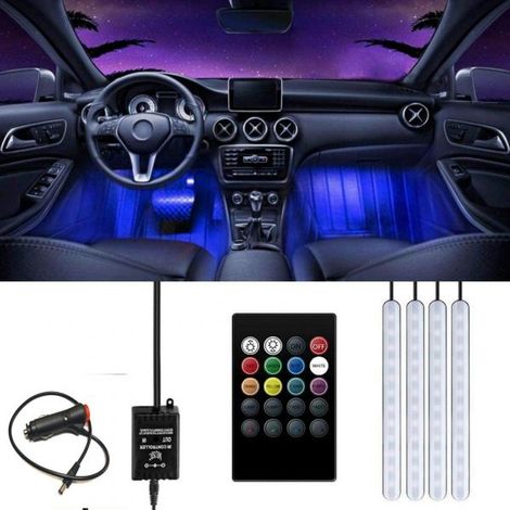 4 Barre Striscia con telecomando X Auto 48 LED RGB 8 Colori Modalità Musica + Telecomando (1/5)