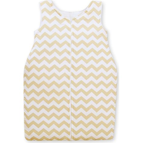 Saco de dormir de algodón para niños, talla M (6-12 meses), TOG 2.5, aislante, color beige con estampado de espiga, para todo el año. (1/4)